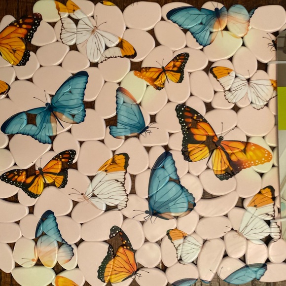 Butterfly Sink Mat, Butterfly Protective Pebble Decorative Sink Mat, Butterflies - Picture 8 of 14